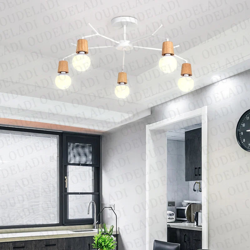 Axya Retro Loft Wooded Ceiling Lamp for Modern Home Decor