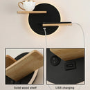 Axyaa Nordic LED Wall Lamp with USB Charging Port and Switch