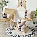 Axyaa Striped Tufted Cushion Cover in Orange Navy for Home Sofa Couch Bed Decor
