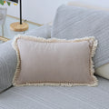 Axyaa Boho Tassled Cushion Cover in Beige/Grey/Blue/Yellow, 30x50cm/45x45cm