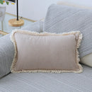 Axyaa Boho Tassled Cushion Cover in Beige/Grey/Blue/Yellow, 30x50cm/45x45cm