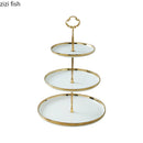 Axya Luxury White Gold Dessert Stand: Multi-layer Display Tray for Cakes, Fruits, Candies