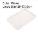 White Plastic Dinner Plate Set by Axyaa: Nordic Style Rectangular Tray for Home & Hotel