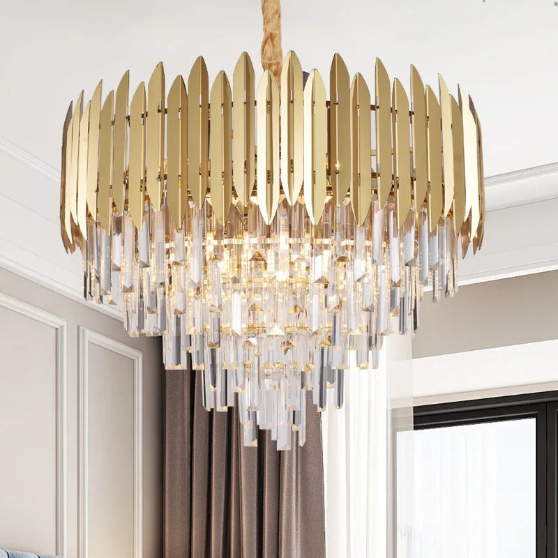 Axyaa Crystal Chandelier: Modern Luxury Lighting for Dining Room, Bedroom 2024 Collection