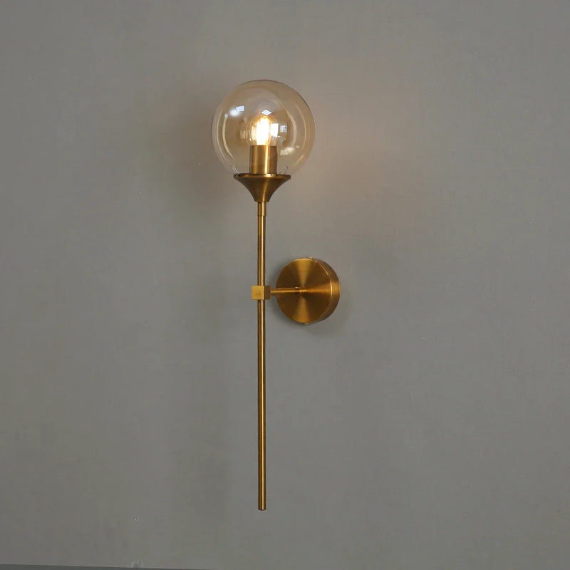 Golden Round Glass Ball Wall Lamp by Axyaa: Nordic Design LED Wall Lights
