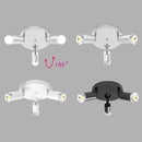 Axyaa Rotatable 3-Light Chandelier for Living Dining Kitchen Ceiling - Black&White&Silver