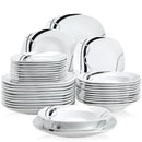 Axyaa 36-Piece Porcelain Ceramic Black Line Kitchen Tableware Set