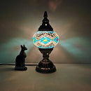 Axyaa Vintage Mosaic Table Lamp - USB Rechargeable Handcrafted Glass Night Light
