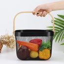 Axyaa Wooden Handled Storage Basket: Kitchen & Bathroom Organizer for Tools, Food, and Sundry Items