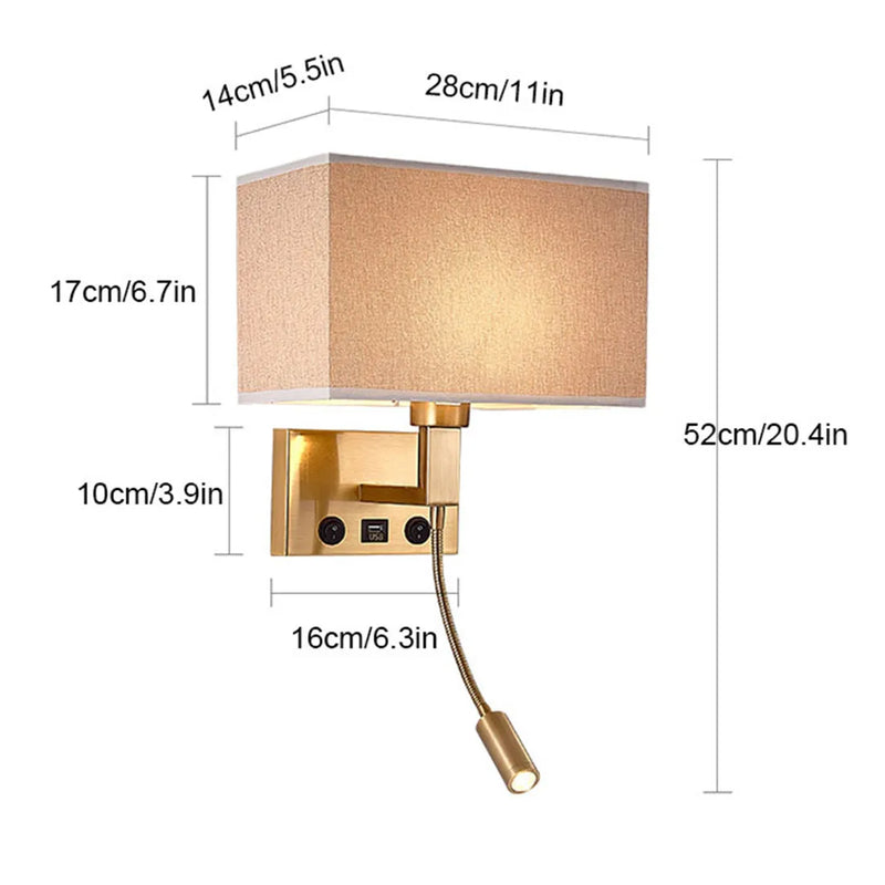 Axyaa Vintage Swing Arm Wall Lamp - Bronze Finish Bedside Reading Light
