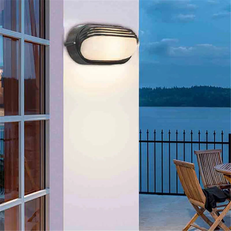 Axyaa Outdoor Bulkhead Wall Lantern Black Wall Sconce for Exterior Security.