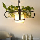 Axyaa Modern Chinese Plant Pendant Light Black Industrial Art Hanging Lamp