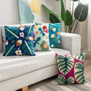 Axyaa Floral Embroidery Pillow Cover 45x45cm Soft Cozy Home Decor
