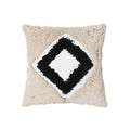 Axyaa Geometric Tufted Cushion Cover 45x45cm - Black White Pillow for Home Decor