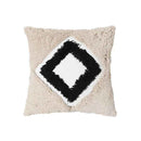Axyaa Geometric Tufted Cushion Cover 45x45cm - Black White Pillow for Home Decor