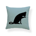 Axyaa Tropical Cat Cushion Cover Moon Blue Cotton Linen Pillow Case