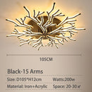 Axyaa Modern LED Chandelier - White/Black - Living Room Bedroom Fixtures