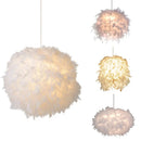 Axyaa Modern White Feather Pendant Light for Bedroom and Study Room