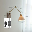 Axyaa Copper Swing Arm LED Wall Sconce - Bedroom Living Room Study Light Fixtures