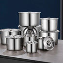 Axyaa Stainless Steel Seasoning Can Spice Jars Kitchen Organizer Stew Pots