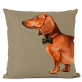 Axyaa Dachshund & Bulldog Cotton Linen Pillow Case - Cozy Home Decor