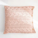 Axyaa Cozy Knit Cushion Cover in Vintage Ivory Grey Pink Solid Design