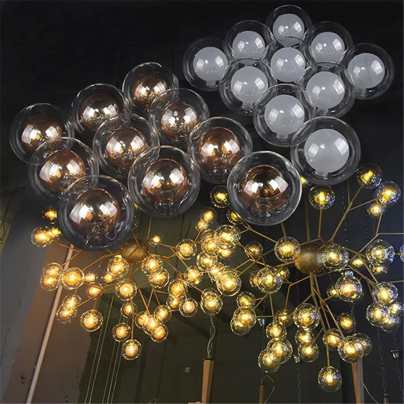 Axyaa White Globe Glass Shade for G4 Bulbs - D8cm D10cm Diameter