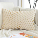 Axyaa Nordic Style Velvet Cushion Cover 30x50cm with Gold Embroidery for Home Decor