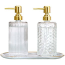 Axya Glass Lotion Bottle with Gold Pump for Bathroom Storage