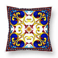 Axyaa Watercolor Geometric Flowers Polyester Cushion Cover Sofa Throw Pillow Cover