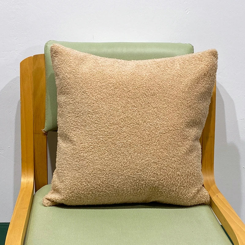Axyaa Cozy Faux Fur Teddy Pillow Cover 45x45CM for Nordic Home Decor