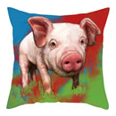 Axyaa Pig Oil Painting Cushion Cover Home Decor Sofa Chair 45X45cm