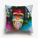 Axyaa Thinking Gorilla Painting Decorative Cushion Cover 45x45CM Cotton Linen Pillow Cover