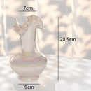 Axyaa Ceramic Shell Vase - White Gloss Abstract Irregular Hydroponic Home Decoration