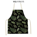 Tropical Jungle Print Kitchen Apron, Axyaa Plant Leaves Chef Bib for Kids Men Women