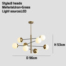Axyaa Glass Magic Bean Chandelier - Nordic Light Luxury, Modern Design for Living and Dining Areas