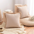 Axyaa Cotton Linen Cushion Covers 18x18 for Bed Living Room Sofa - Nordic Style Home Decor
