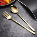 Axyaa Stainless Steel Long Handle Spoon Fork Set for Home Kitchen Dining