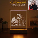 Axyaa Custom Photo Night Light USB Wooden Base Acrylic Lamp: Personalized Gift for Special Occasions