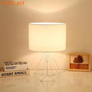 Axyaa Geometric Diamond Design Desk Lamp Black White Gold Retro Cloth Shade Table Lamps