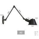 Axyaa Vintage Rustic Iron Wall Sconce Lighting - Black Arm Wall Lights E27 Led