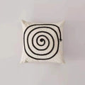Rainbow Stripe Cushion Cover with Pink Rope Embroidery, 45x45cm, Axyaa