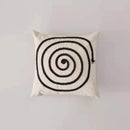 Rainbow Stripe Cushion Cover with Pink Rope Embroidery, 45x45cm, Axyaa