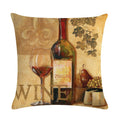 Axyaa Red Wine Bottle Throw Pillow Cover 45X45CM