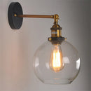 Axyaa Oval Dome Clear Glass Wall Sconce - Vintage Industrial Iron Art Light