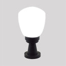 Axyaa Vintage Black Outdoor Post Lamp with White Shade for Front Yard and Landscape Lighting