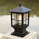 Axyaa Outdoor E27 Pole Light Pillar Lantern with Clear Glass Shade