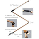 Axyaa LED Desk Lamp with Clip 8W Swing Arm Study Office Bedside Dimmable Table Light