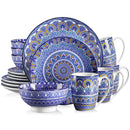 Axyaa Bohemian Mandala 48-Piece Porcelain Dinnerware Set