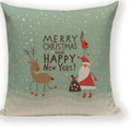 Axyaa Festive Santa Claus Christmas Tree Linen Throw Pillow Case